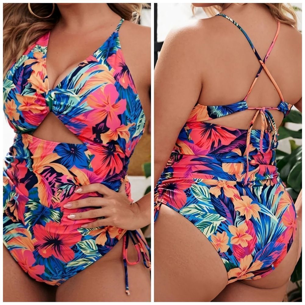 Women's Floral Plus Size One-piece Swimsuit